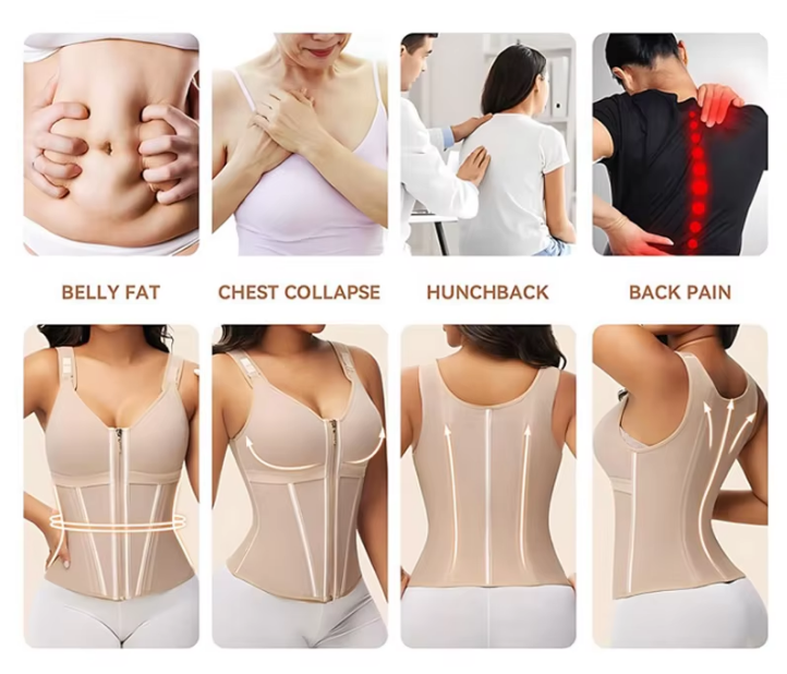 Sculpt Vest™ by Aerbek – Waist Sculpting Compression Vest with Zipper & Hooks for Tummy Control, Sweat Training & Hourglass Shaping