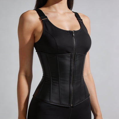 Sculpt Vest™ by Aerbek – Waist Sculpting Compression Vest with Zipper & Hooks for Tummy Control, Sweat Training & Hourglass Shaping